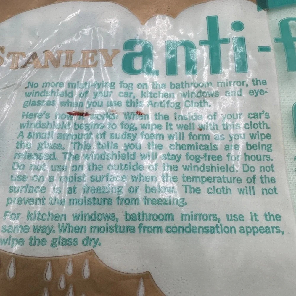 Vintage Stanley Anti Fog Cloth Keeps Glass Clear 10